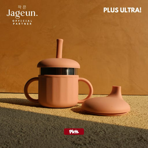 Stainless Silicone Sippy Cup in Pink